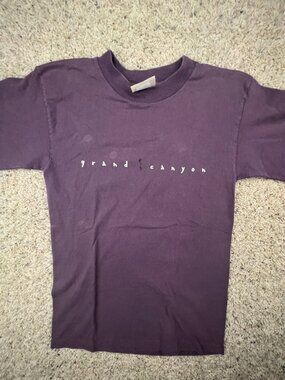 VTG 90s Grand Canyon Tee Shirt Fred Harvey USA Made Small Purple Short Sleeve